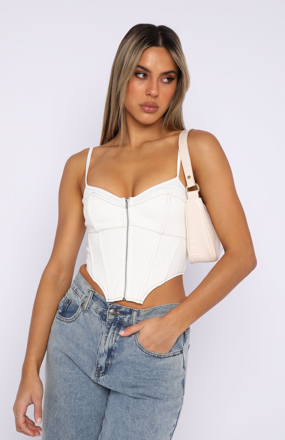 Best Day Ever Bustier Off White sold by White Fox Boutique product image thumbnail 2