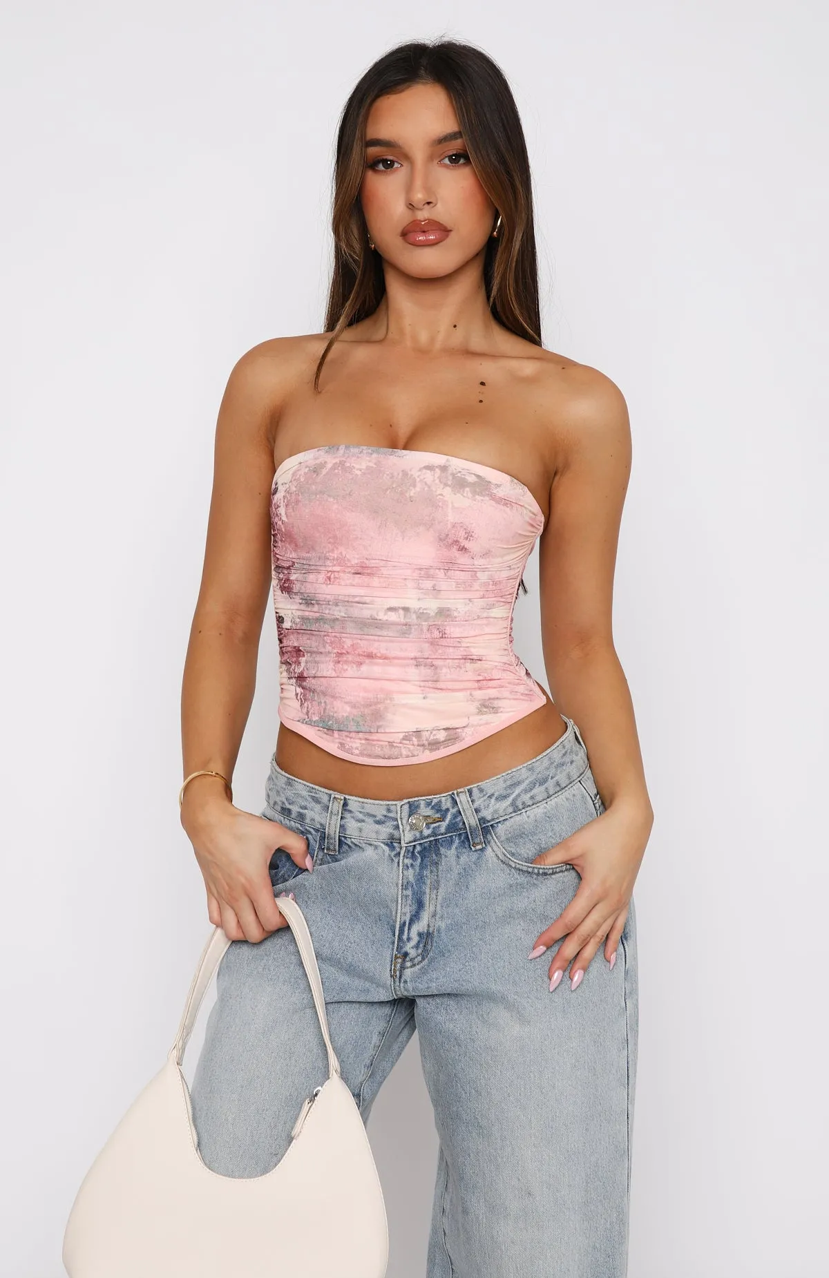 Give Me Notice Strapless Top Primrose Pink sold by White Fox Boutique product image thumbnail 2