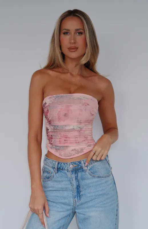 Give Me Notice Strapless Top Primrose Pink sold by White Fox Boutique
