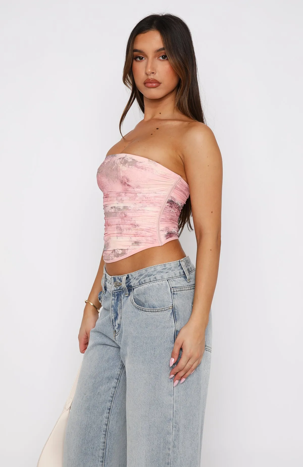 Give Me Notice Strapless Top Primrose Pink sold by White Fox Boutique product image thumbnail 3
