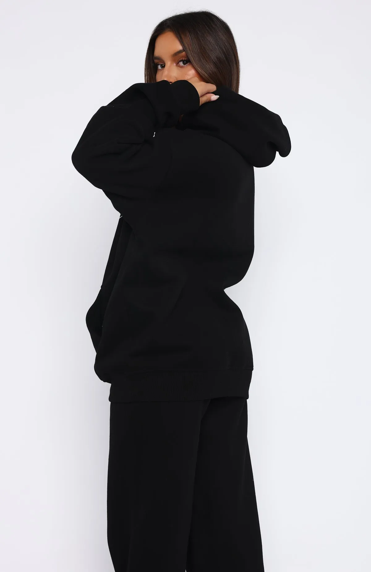 Missed Flights Oversized Hoodie Black sold by White Fox Boutique product image thumbnail 4
