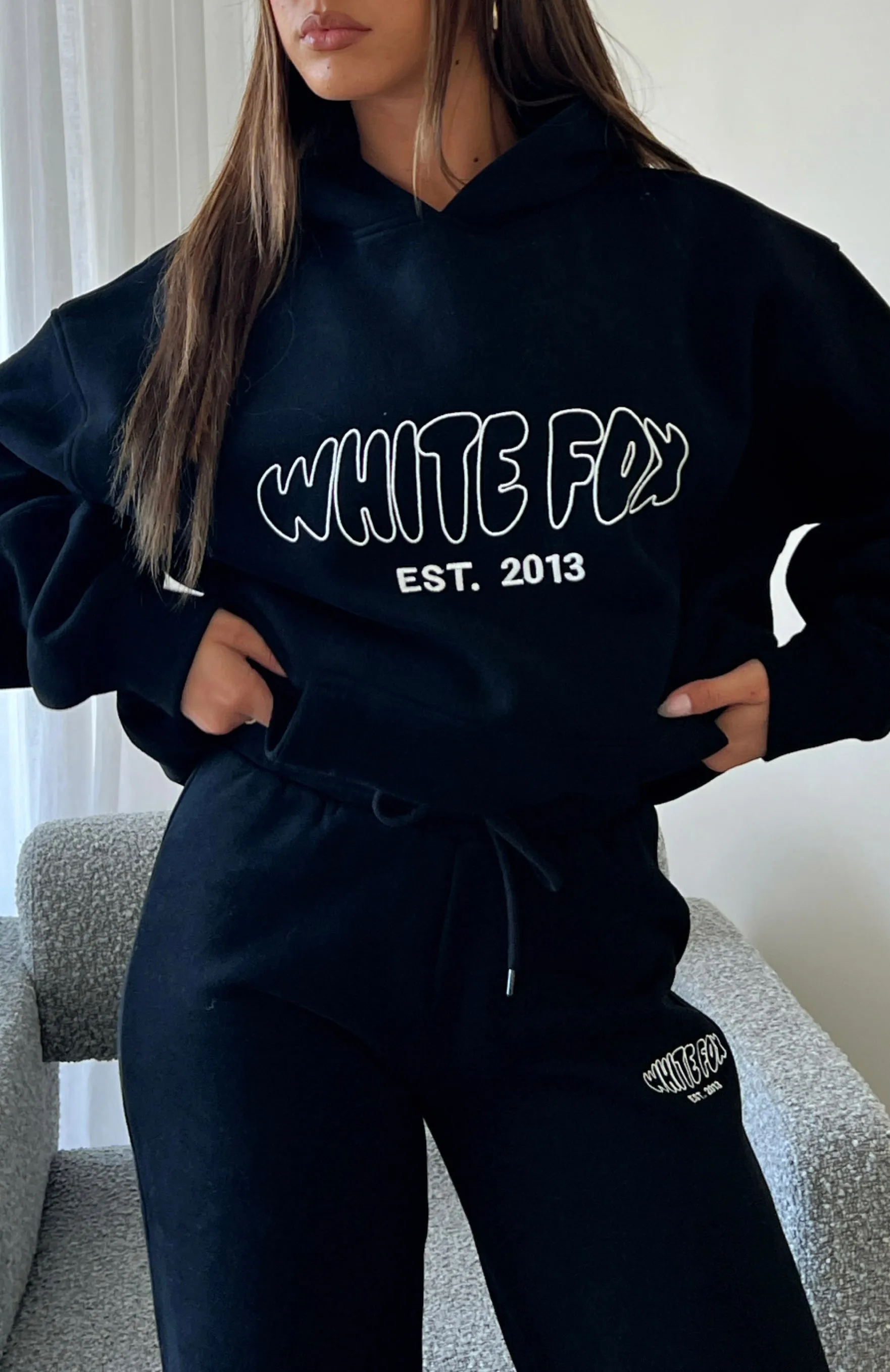 Missed Flights Oversized Hoodie Black sold by White Fox Boutique