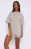 Offstage Back Graphic Oversized Tee Grey sold by White Fox Boutique