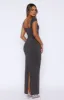 Wish I Knew Maxi Dress Charcoal sold by White Fox Boutique