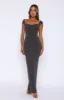 Wish I Knew Maxi Dress Charcoal sold by White Fox Boutique