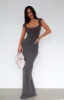 Wish I Knew Maxi Dress Charcoal sold by White Fox Boutique