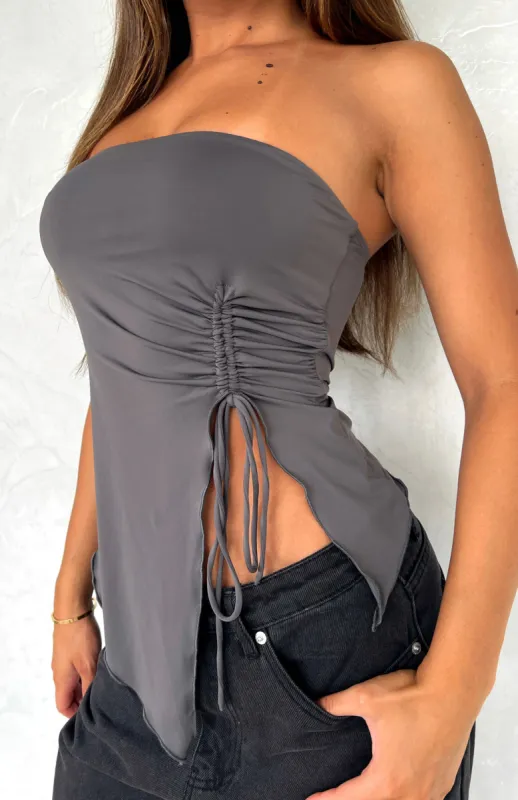 Show Me Love Top Charcoal sold by White Fox Boutique