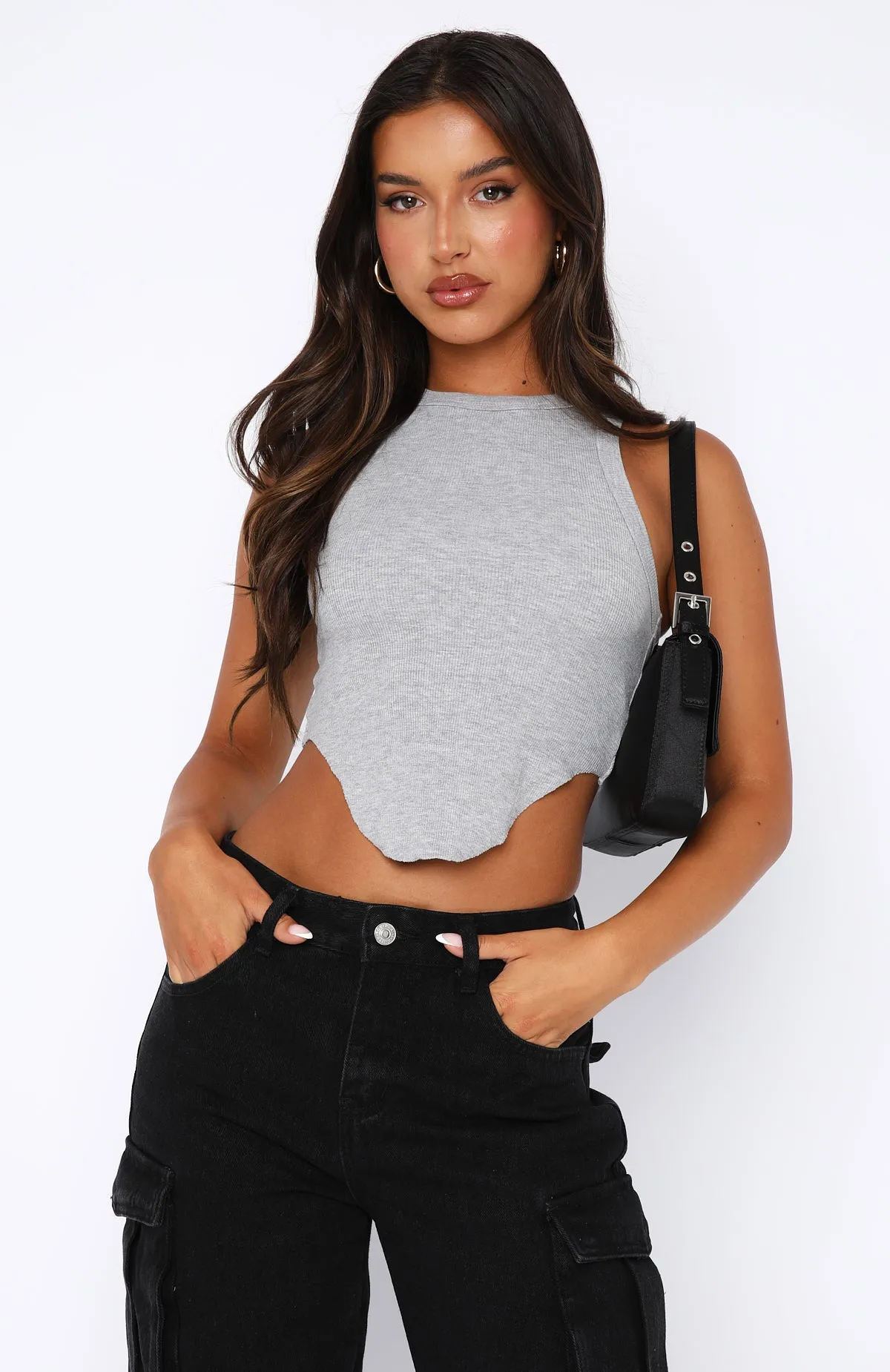 Not Perfect Top Grey Marle sold by White Fox Boutique product image thumbnail 2