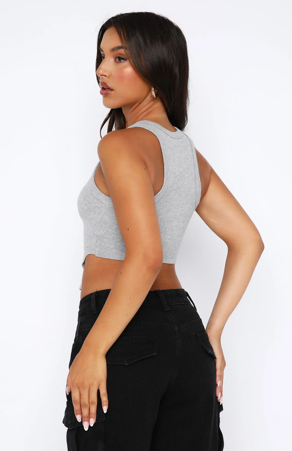 Not Perfect Top Grey Marle sold by White Fox Boutique product image thumbnail 4