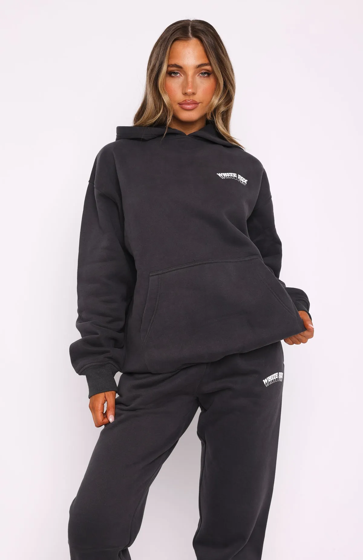 Out Of Line Oversized Hoodie Charcoal sold by White Fox Boutique product image thumbnail 2