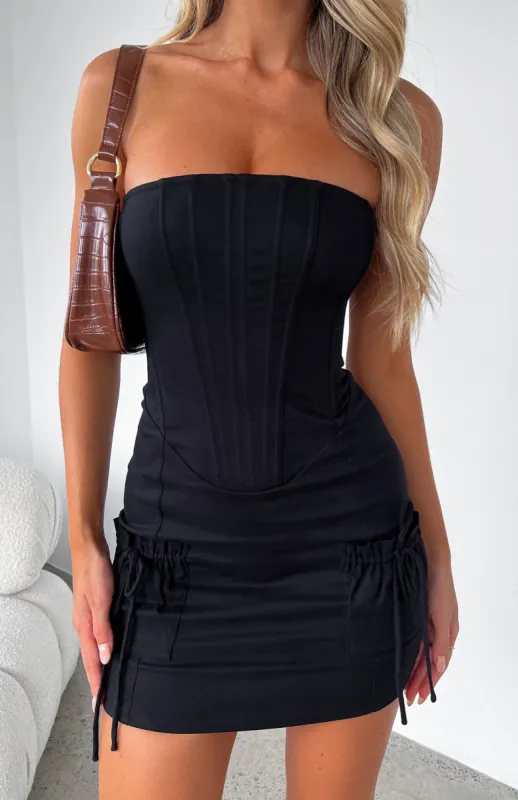 Fallen Angel Mini Dress Black sold by White Fox Boutique