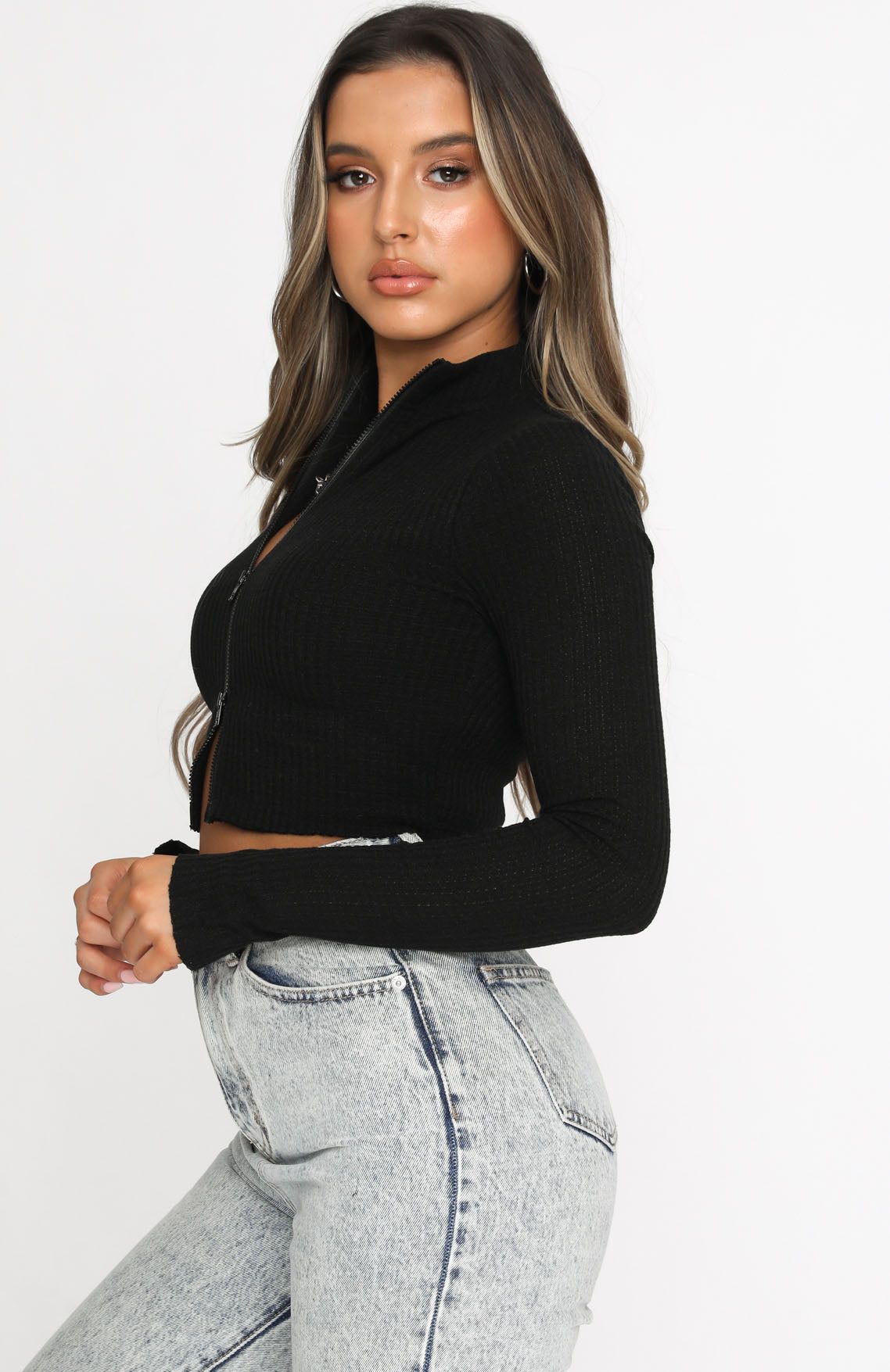 Got A Crush Long Sleeve Crop Black sold by White Fox Boutique product image thumbnail 4
