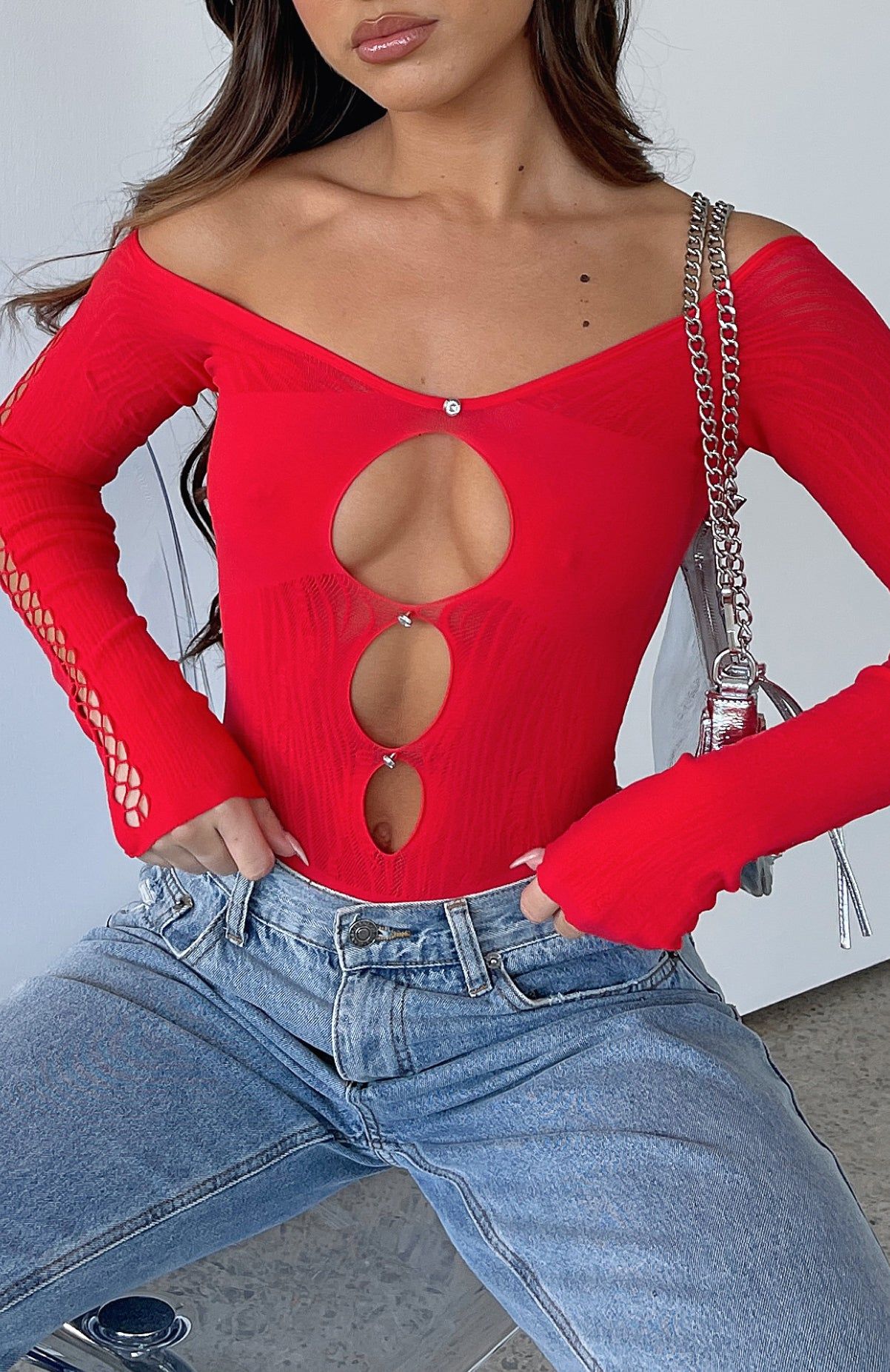 None Of Your Concern Bodysuit Red sold by White Fox Boutique product image thumbnail 8