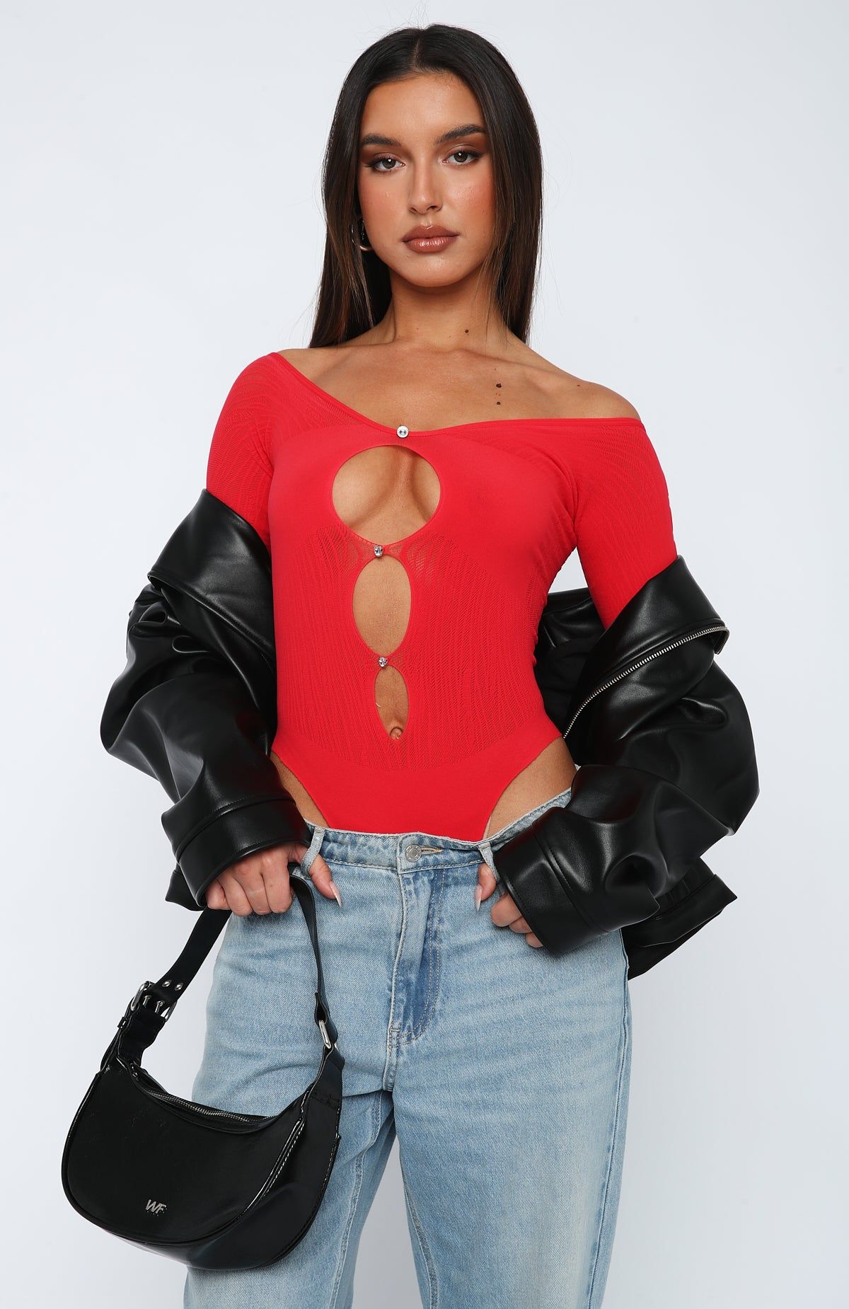 None Of Your Concern Bodysuit Red sold by White Fox Boutique product image thumbnail 4