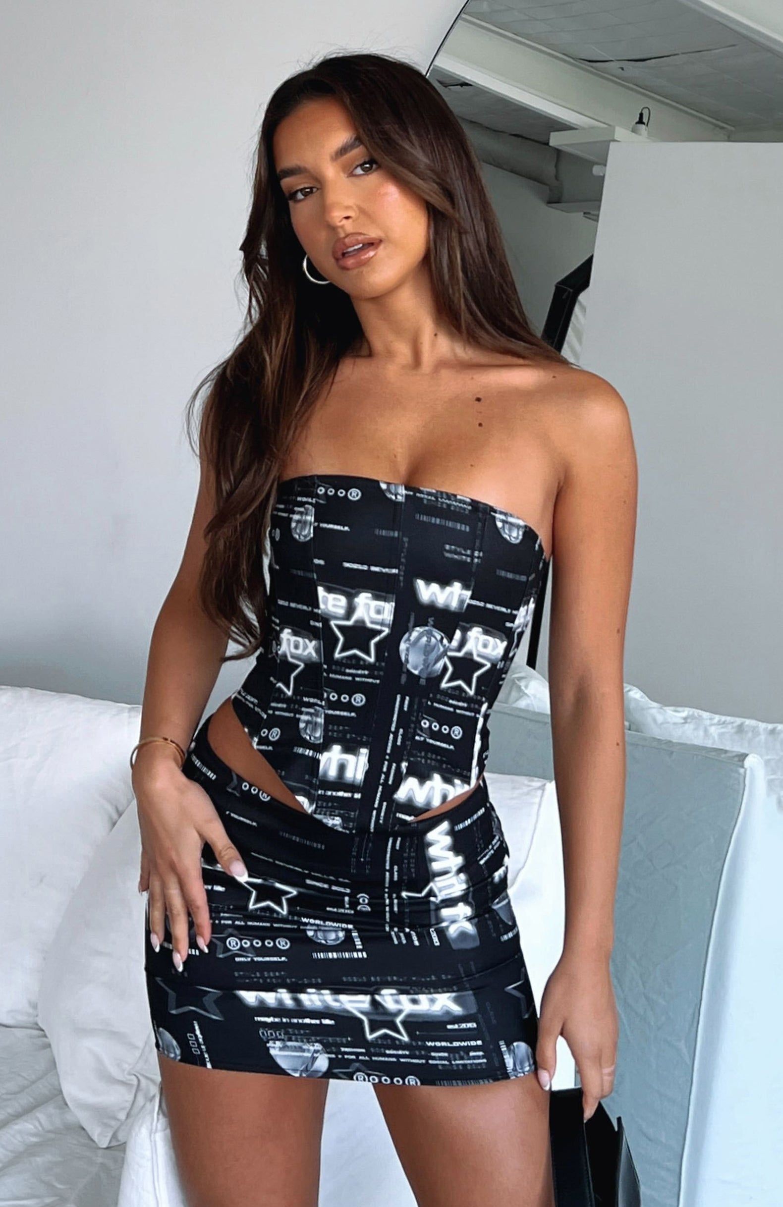 Up All Night Bustier Noir sold by White Fox Boutique