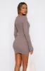 Turn The Lights Down Long Sleeve Mini Dress Mocha sold by White Fox Boutique
