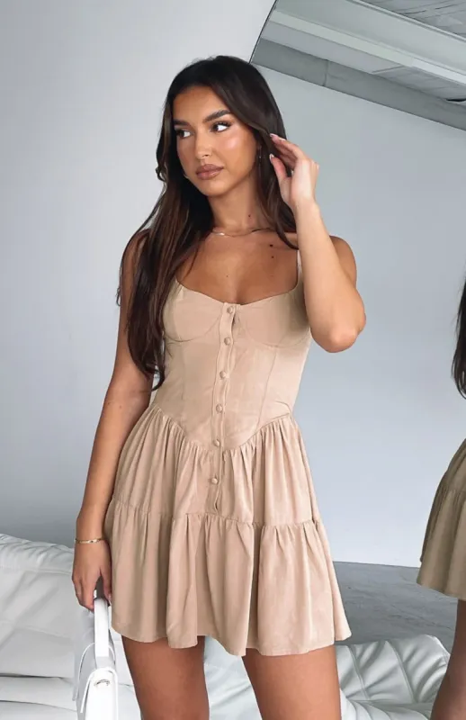 Never Been Hurt Mini Dress Oatmeal sold by White Fox Boutique