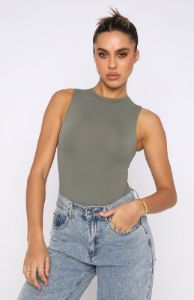 Keep You Around Bodysuit Khaki sold by White Fox Boutique