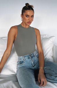 Keep You Around Bodysuit Khaki sold by White Fox Boutique