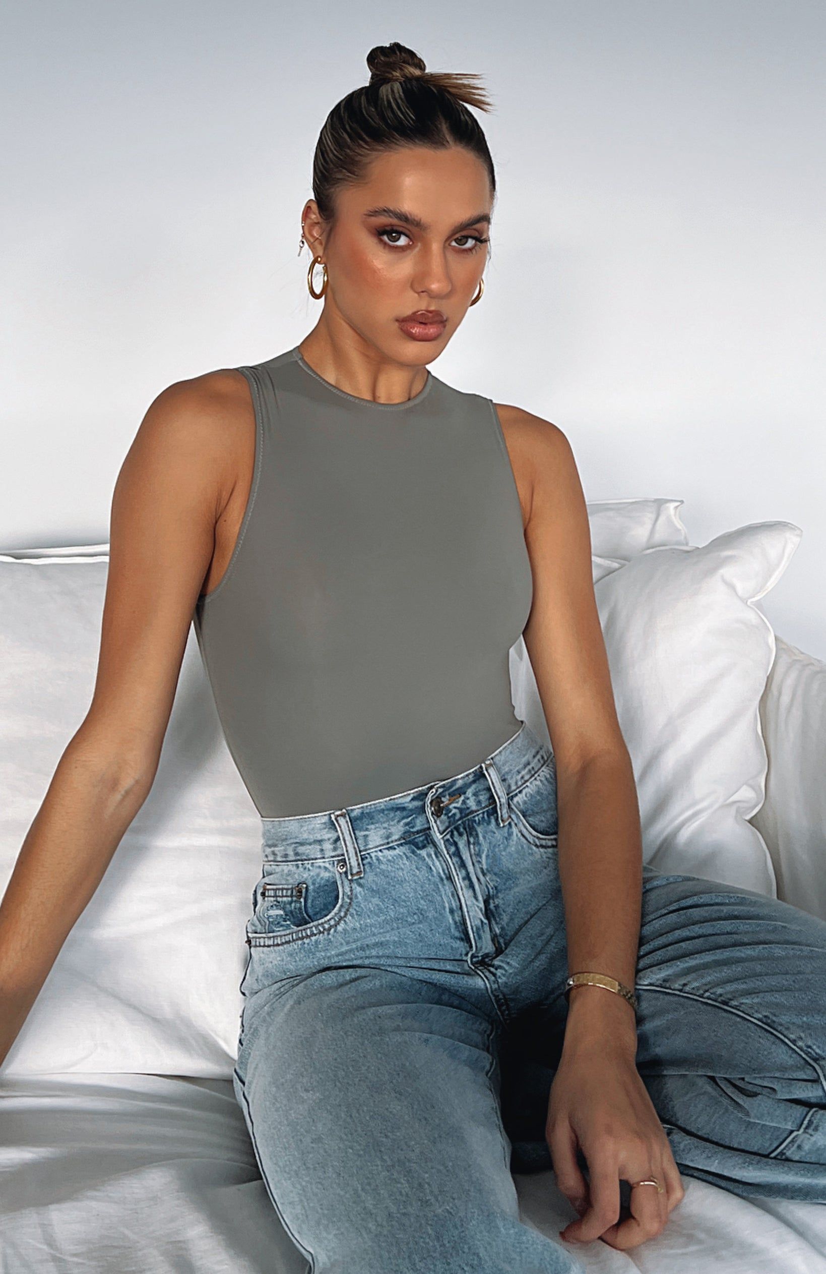 Keep You Around Bodysuit Khaki sold by White Fox Boutique