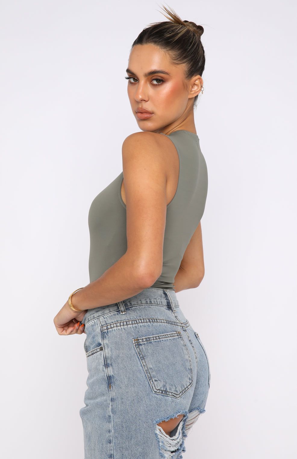 Keep You Around Bodysuit Khaki sold by White Fox Boutique product image thumbnail 5