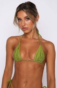 All Summer Long Bikini Top Shiny Olive sold by White Fox Boutique