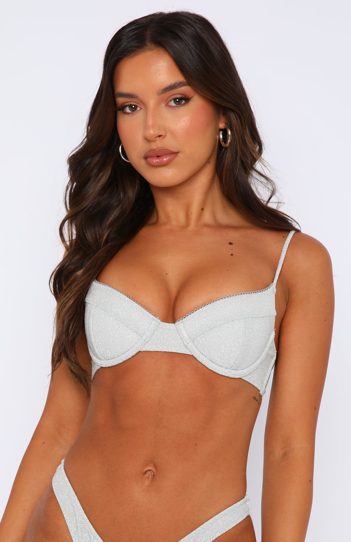 Split Underwire Bikini Top Silver sold by White Fox Boutique product image thumbnail 2