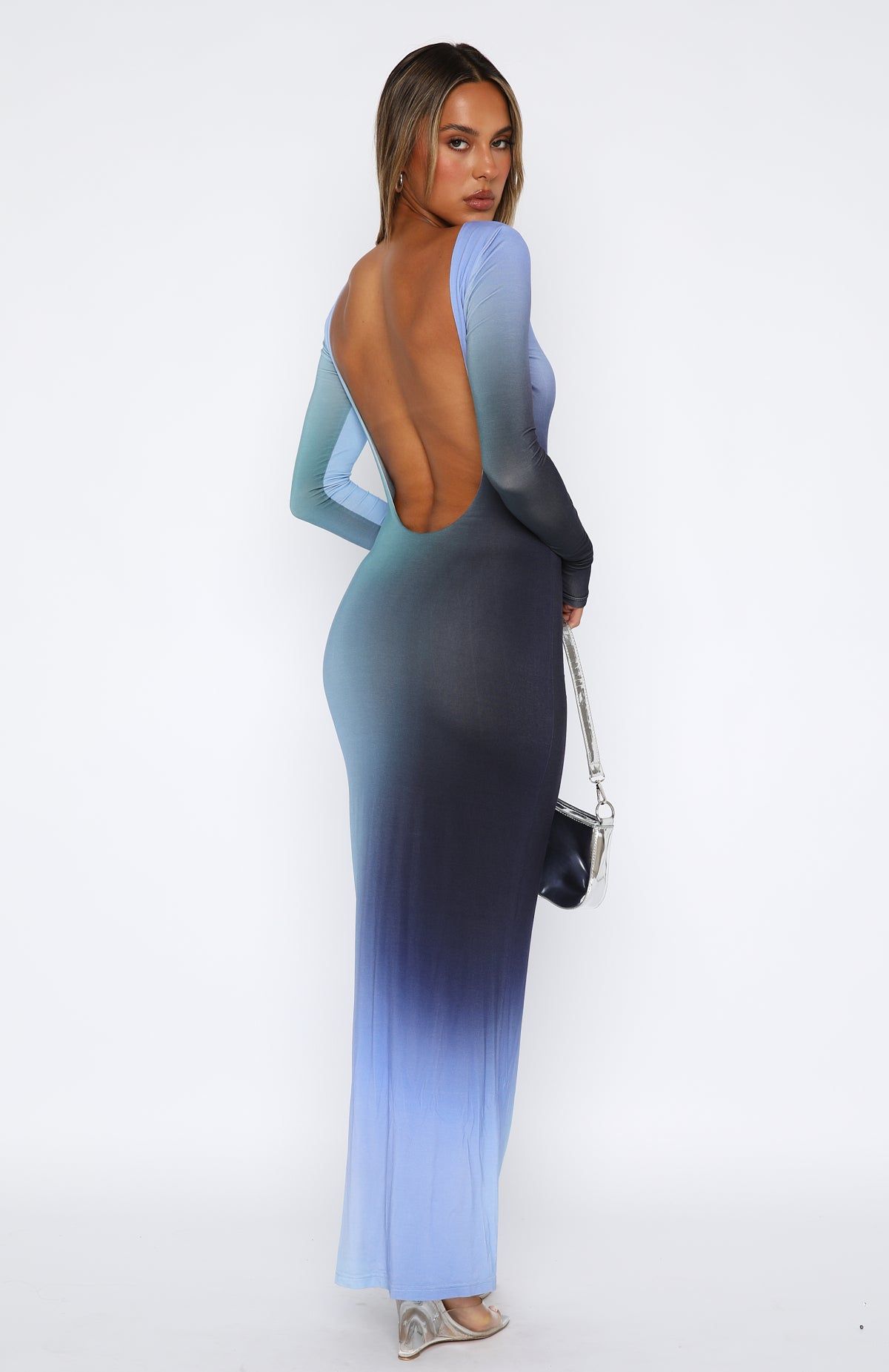 Say It Right Long Sleeve Maxi Dress Ocean sold by White Fox Boutique product image thumbnail 5