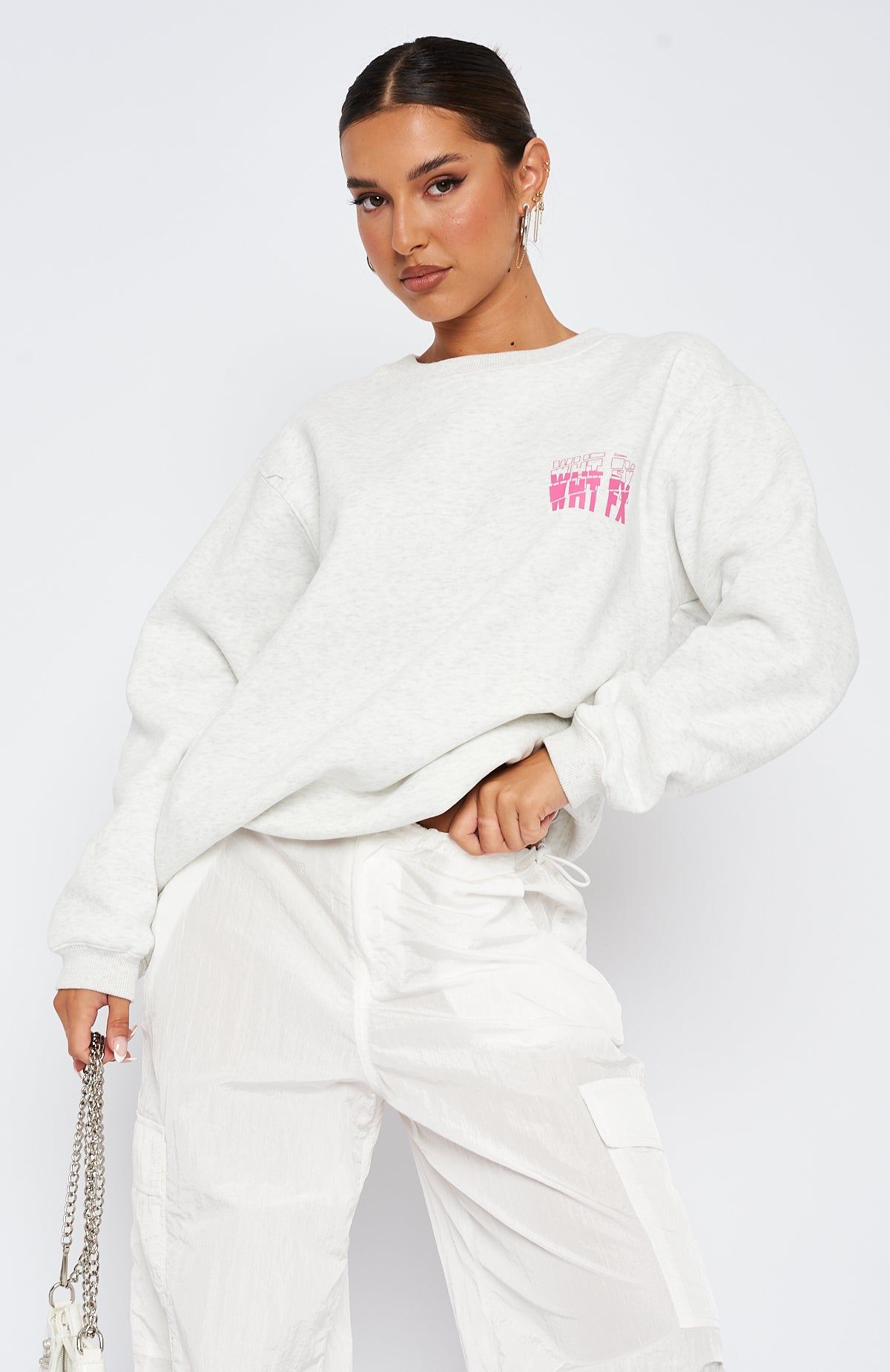 The Originals Oversized Sweater Grey Marle sold by White Fox Boutique product image thumbnail 3