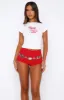 Dance The Way I Feel Lace Booty Shorts Red sold by White Fox Boutique