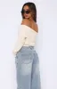 Late Night Out Off Shoulder Knit Top Cream sold by White Fox Boutique