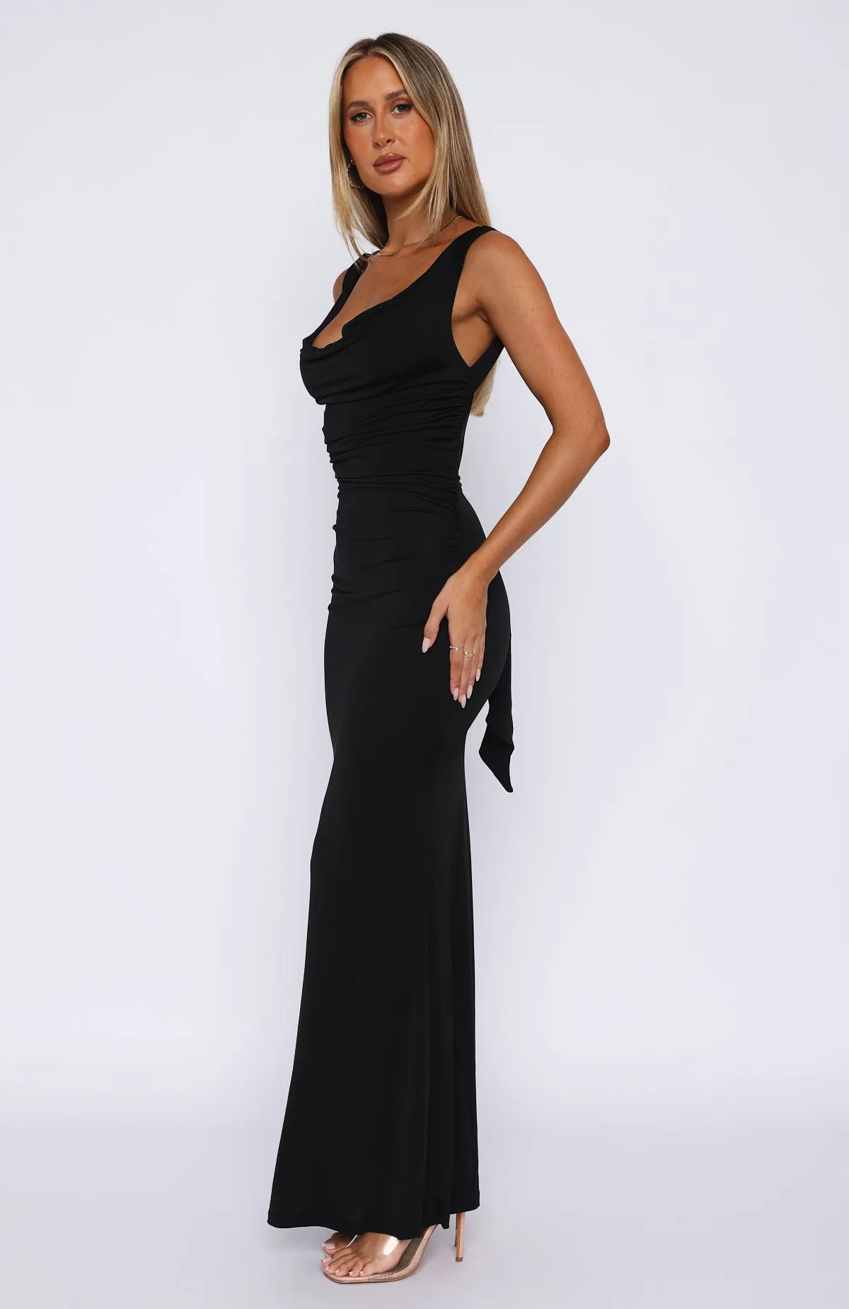 On My Own Again Maxi Dress Black sold by White Fox Boutique product image thumbnail 3