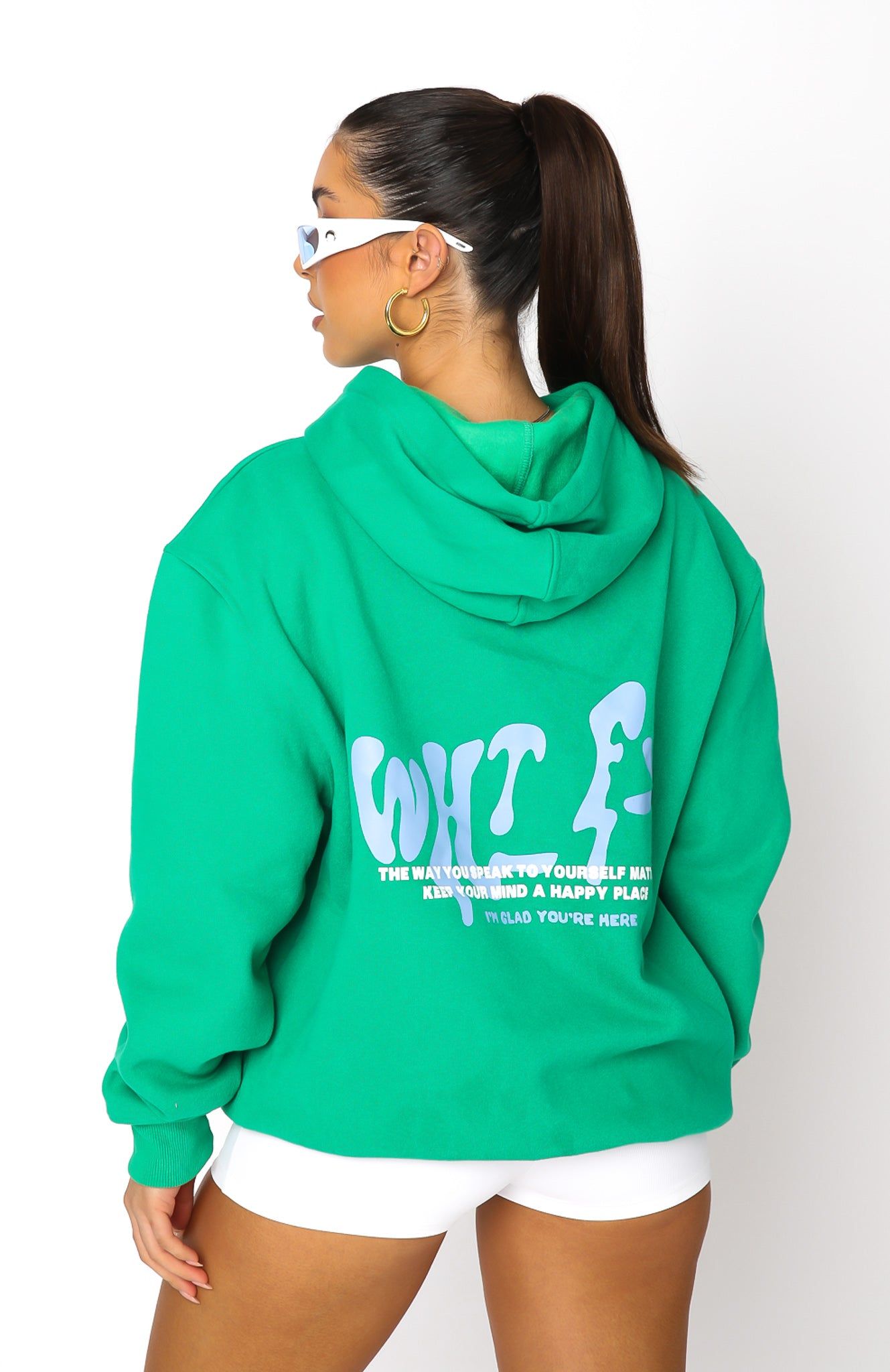 Happy Place Hoodie Green sold by White Fox Boutique product image thumbnail 4