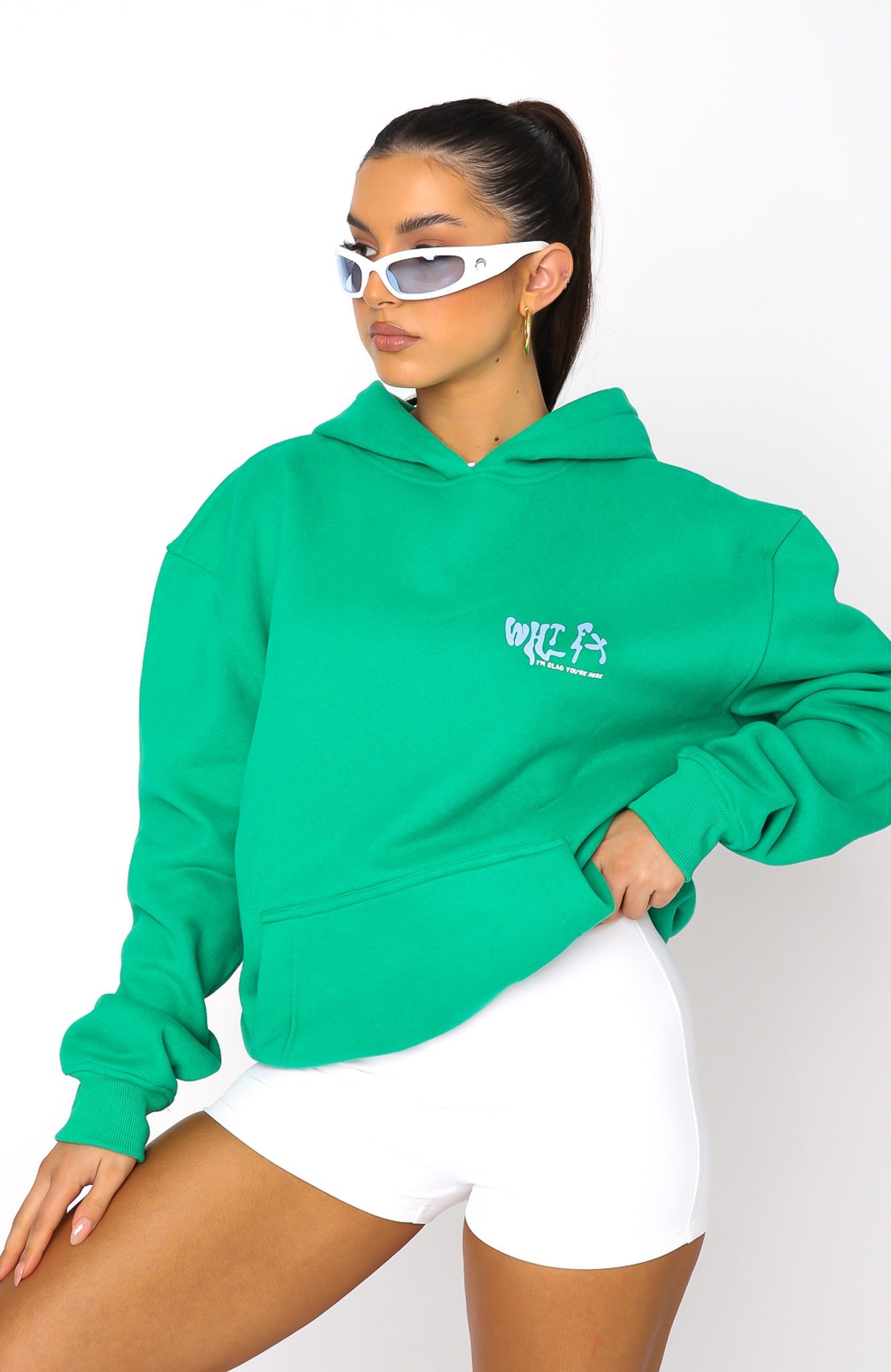 Happy Place Hoodie Green sold by White Fox Boutique product image thumbnail 2