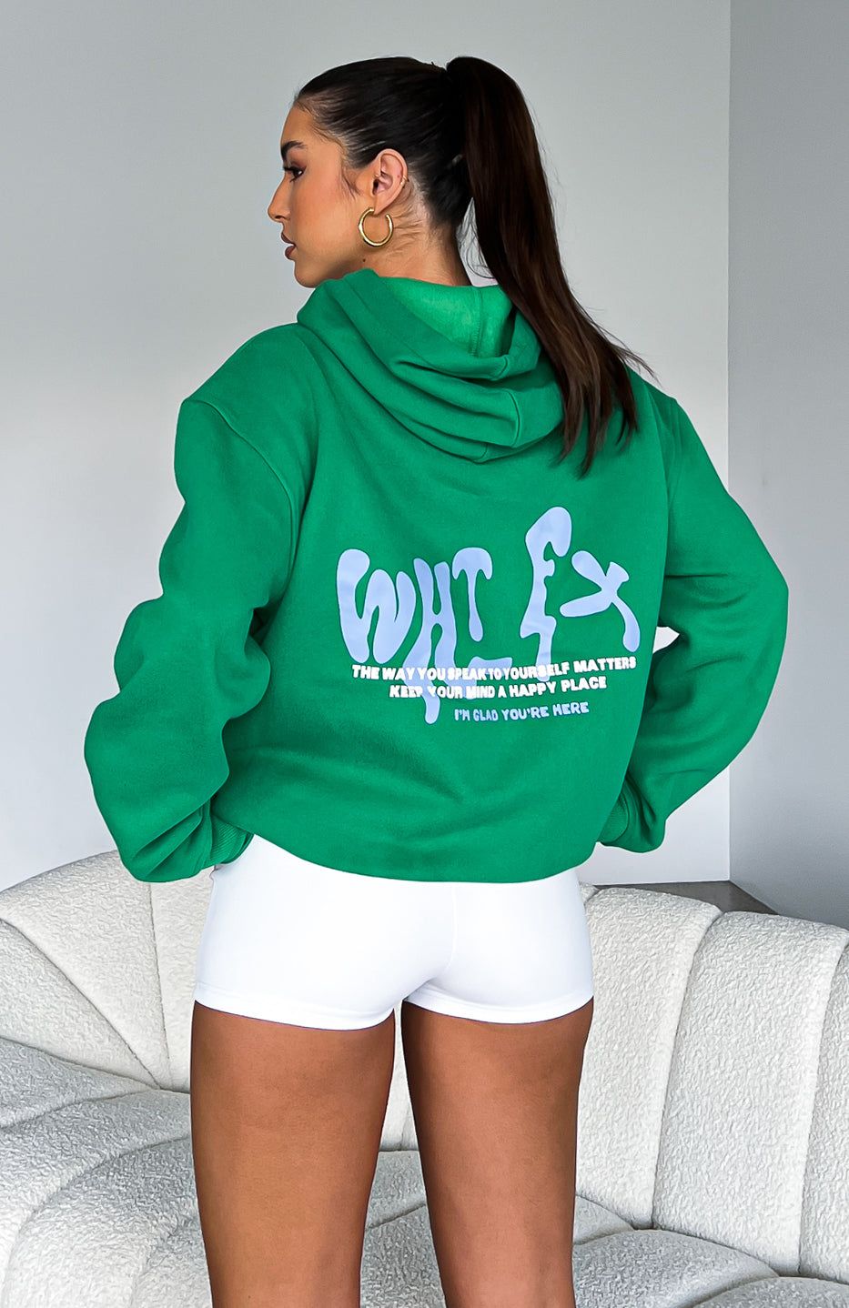 Happy Place Hoodie Green sold by White Fox Boutique