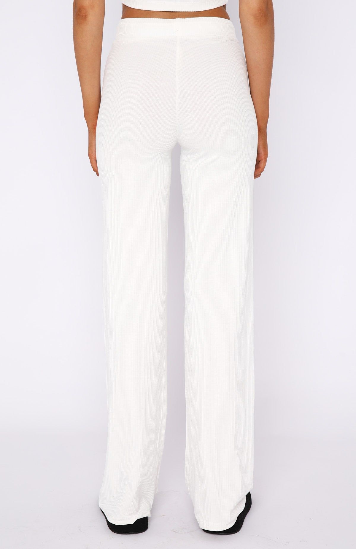 Adore You Ribbed Pants Cream sold by White Fox Boutique product image thumbnail 4