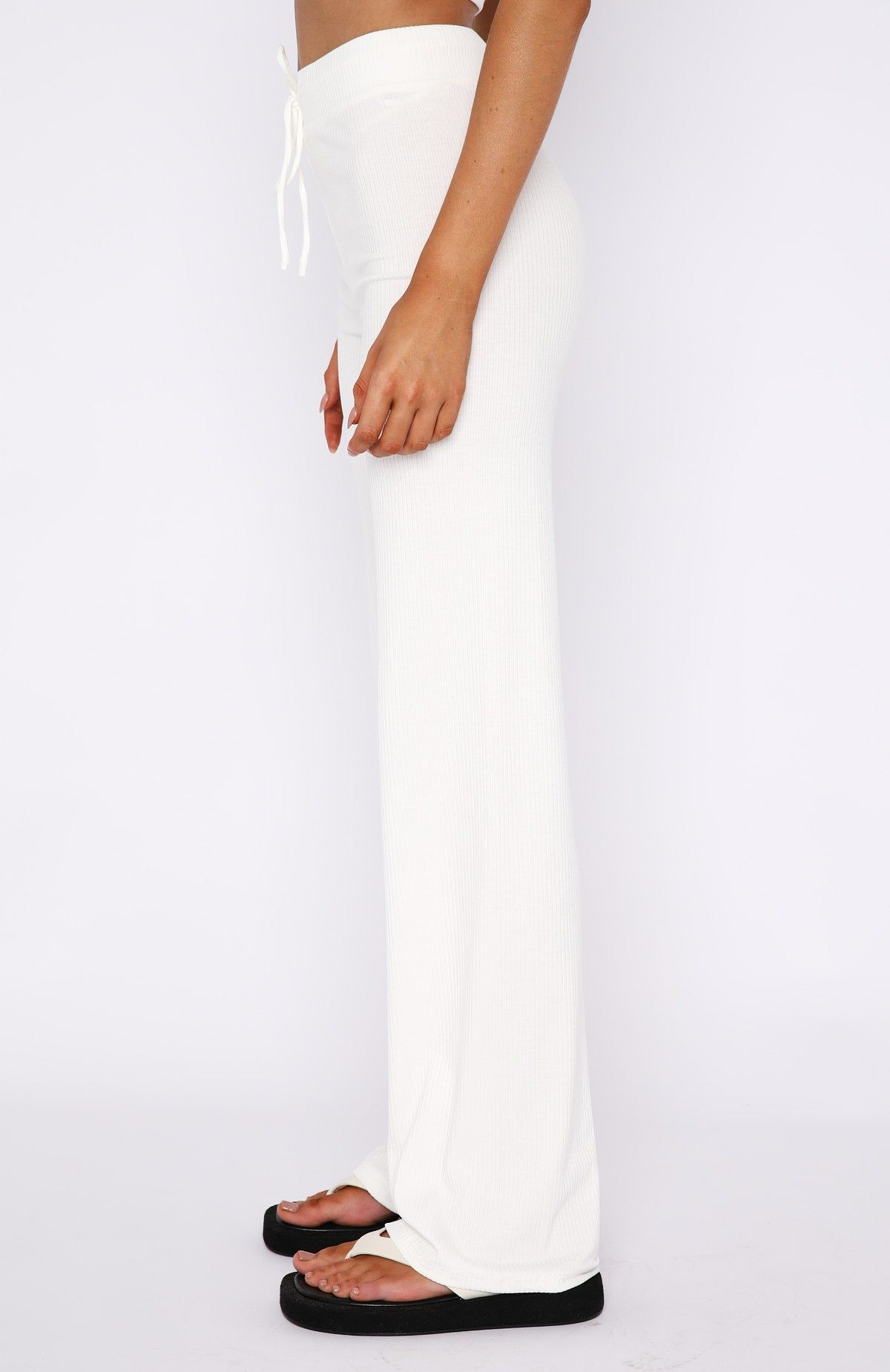 Adore You Ribbed Pants Cream sold by White Fox Boutique product image thumbnail 3