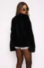 Happy Holidays Faux Fur Jacket Black sold by White Fox Boutique