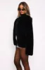 Happy Holidays Faux Fur Jacket Black sold by White Fox Boutique