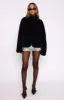 Happy Holidays Faux Fur Jacket Black sold by White Fox Boutique