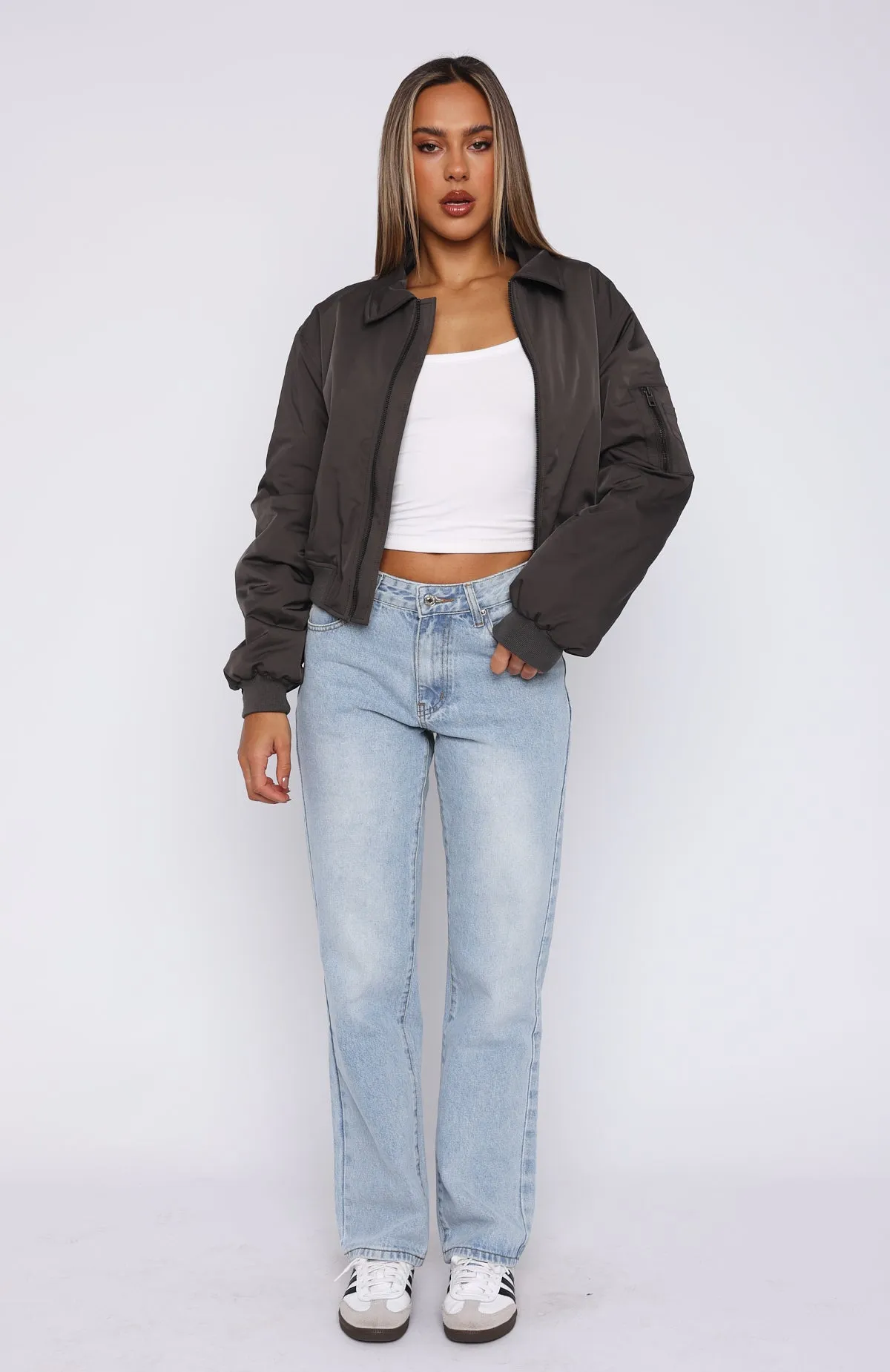 Natalie Mid Rise Straight Leg Jeans Light Blue sold by White Fox Boutique product image thumbnail 2