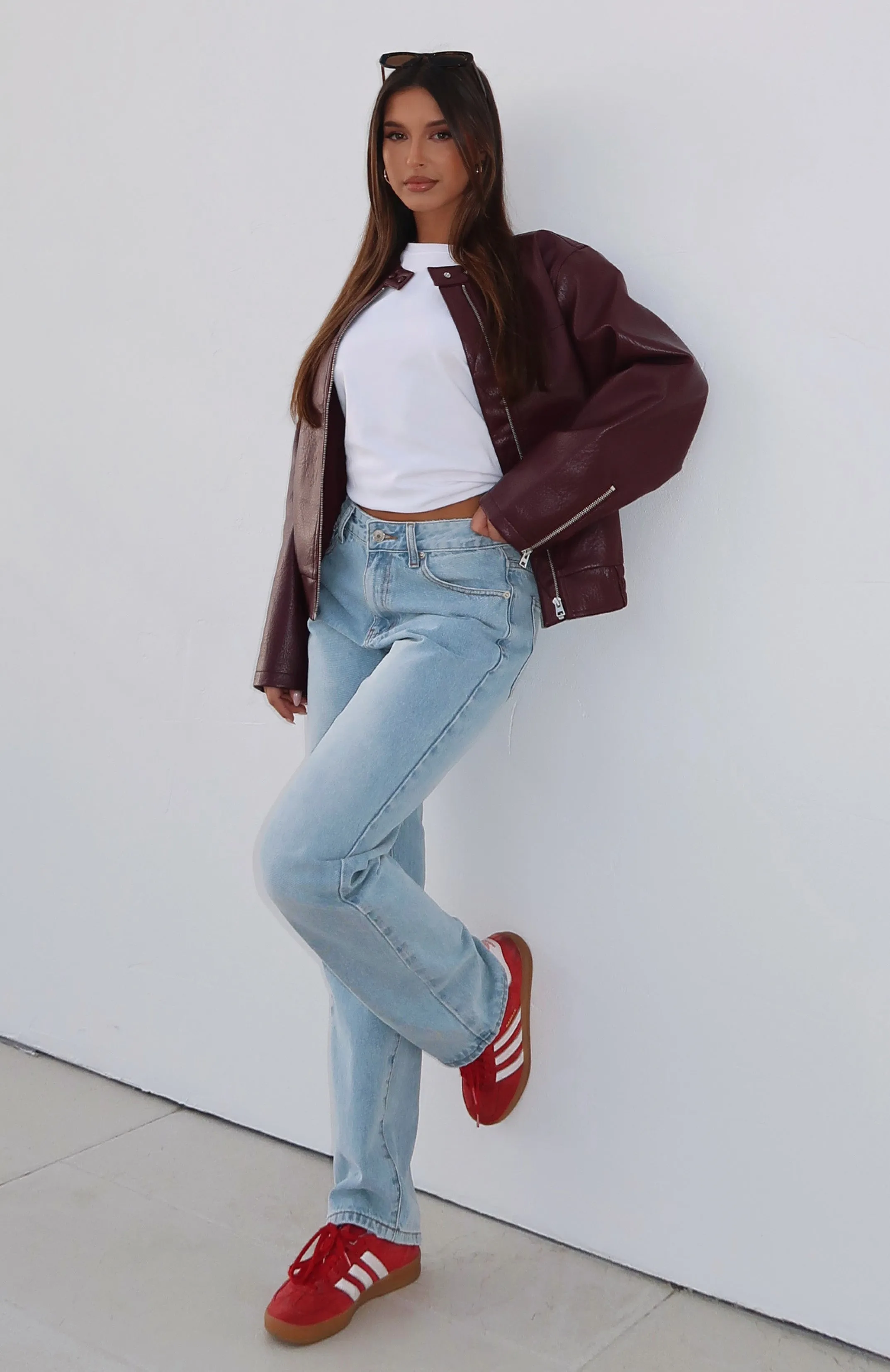 Natalie Mid Rise Straight Leg Jeans Light Blue sold by White Fox Boutique product image thumbnail 5