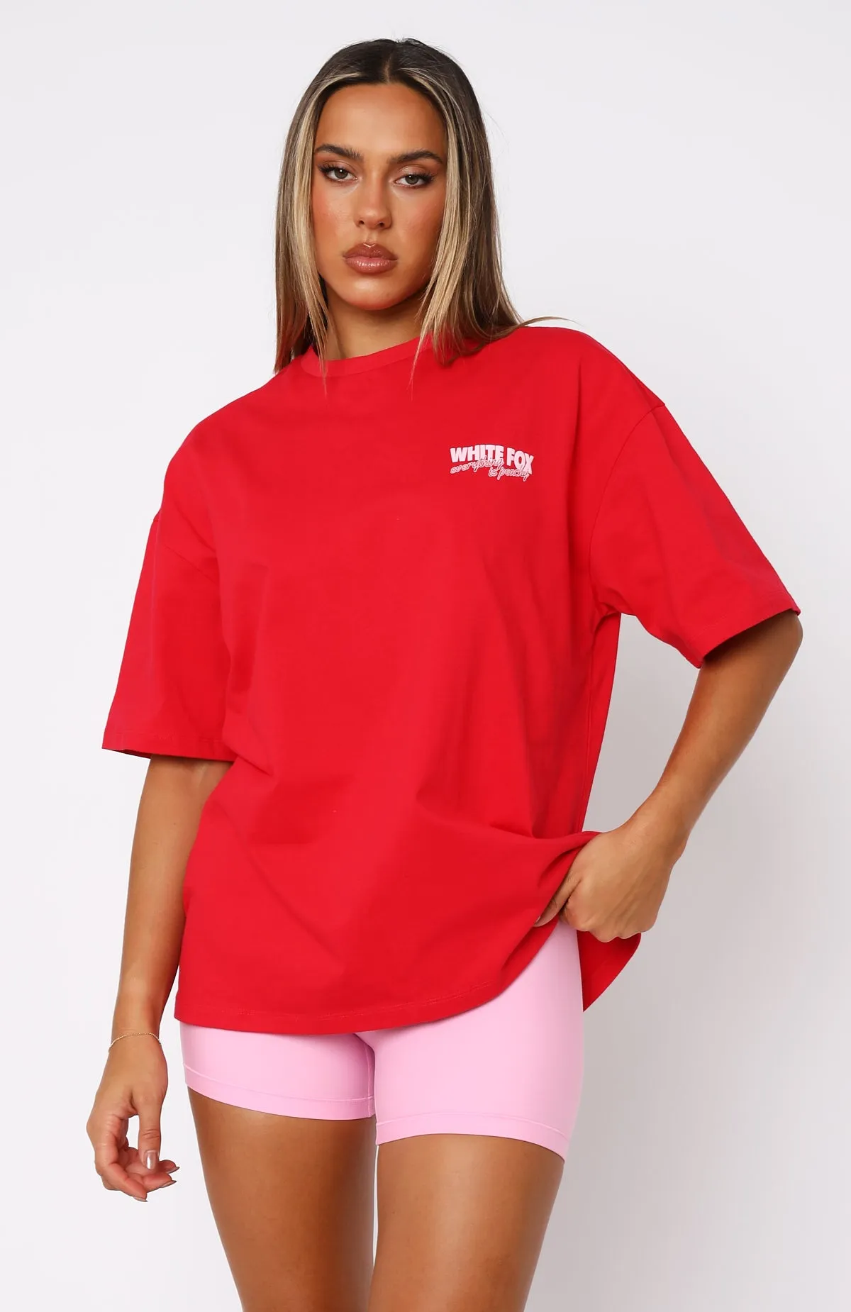 Everything Is Peachy Oversized Tee Red sold by White Fox Boutique product image thumbnail 2