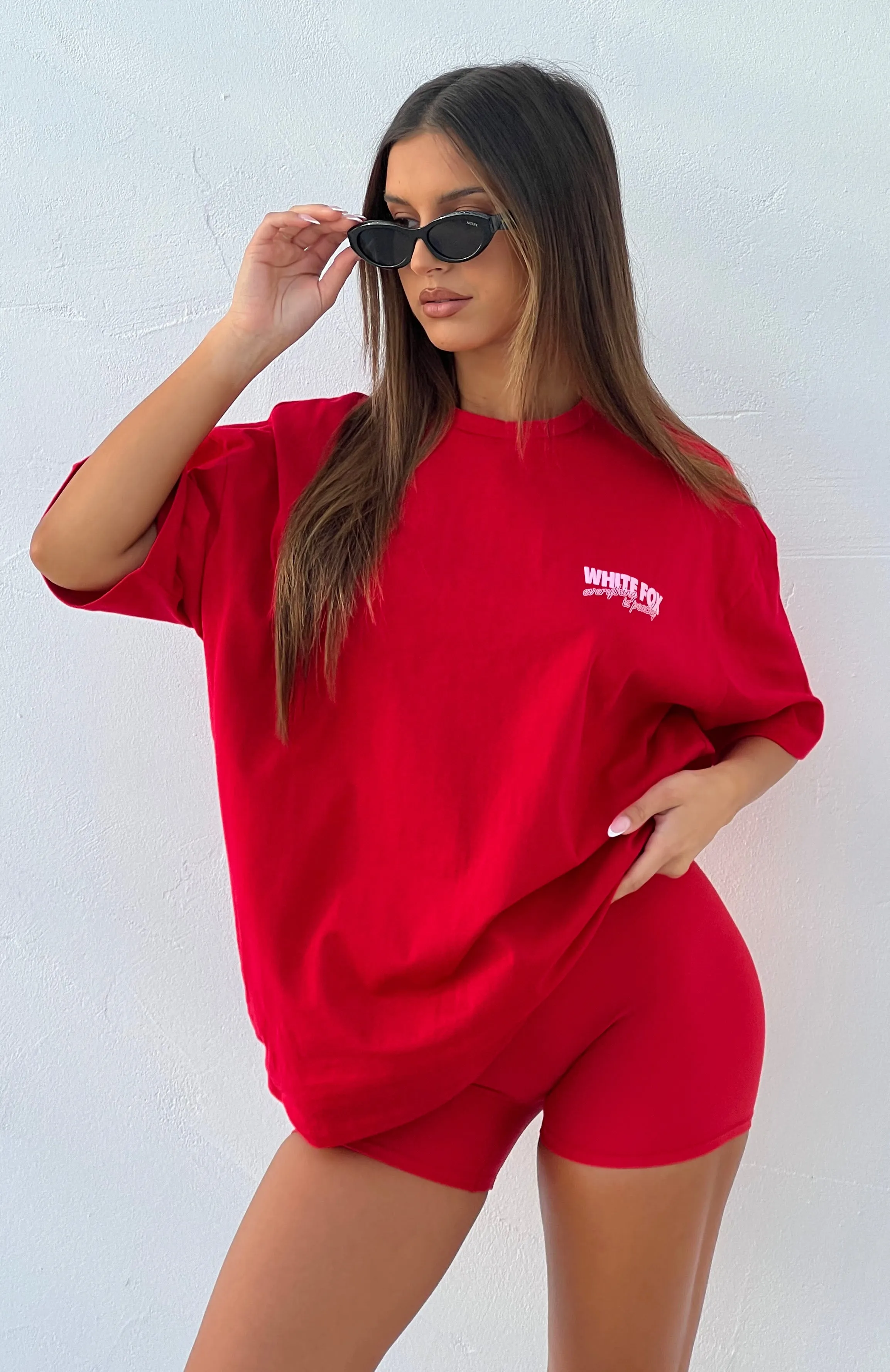 Everything Is Peachy Oversized Tee Red sold by White Fox Boutique product image thumbnail 5