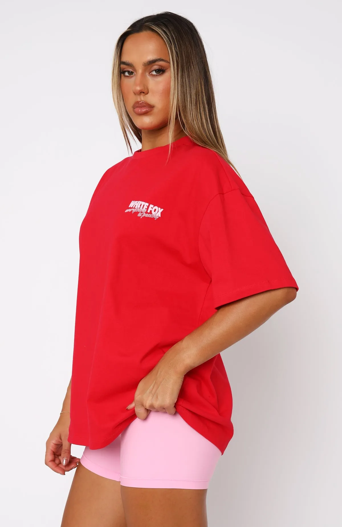 Everything Is Peachy Oversized Tee Red sold by White Fox Boutique product image thumbnail 3