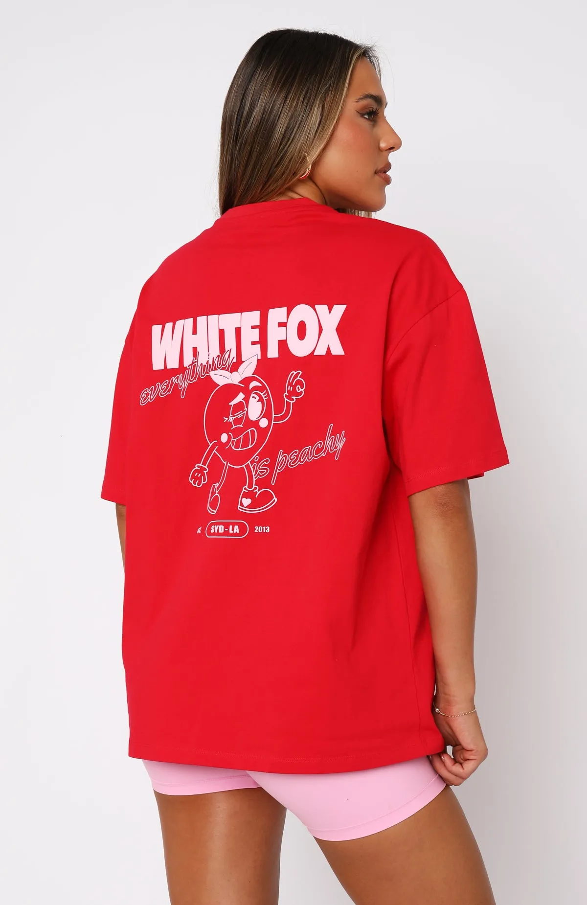 Everything Is Peachy Oversized Tee Red sold by White Fox Boutique product image thumbnail 4