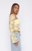 Sweet Lovin' Lace Top Set Lemon sold by White Fox Boutique