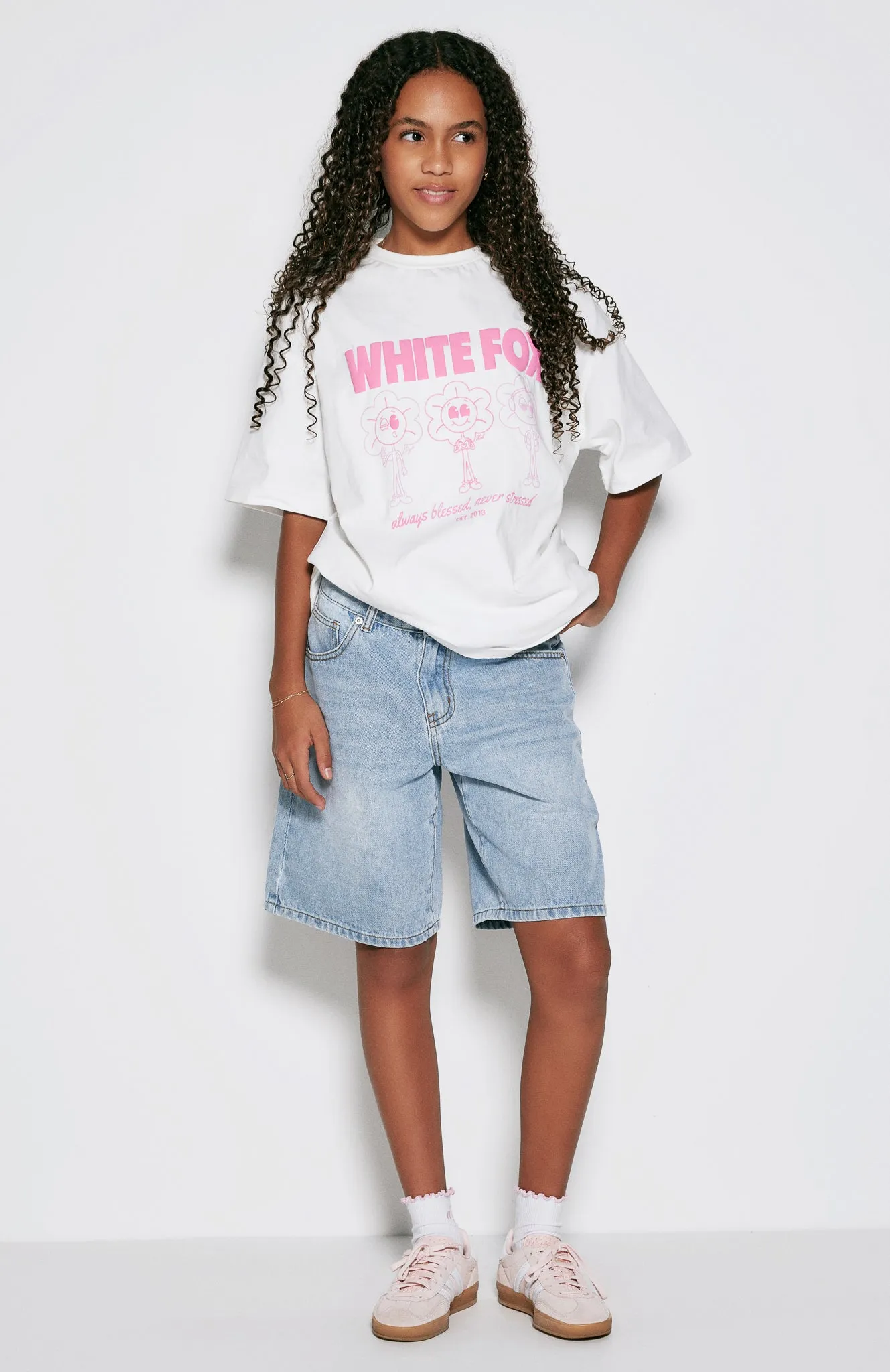 Let's Work It Out Denim Shorts Mid Blue sold by White Fox Boutique product image thumbnail 2