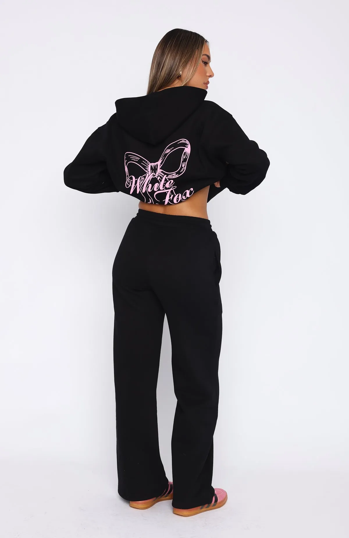 Just A Girl Wide Leg Sweatpants Black sold by White Fox Boutique product image thumbnail 4