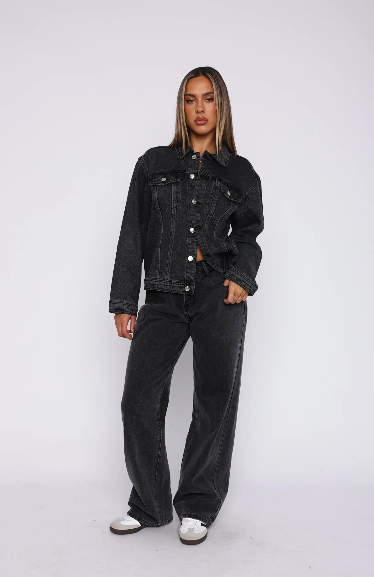 Back Street Denim Jacket Black Acid Wash sold by White Fox Boutique product image thumbnail 5